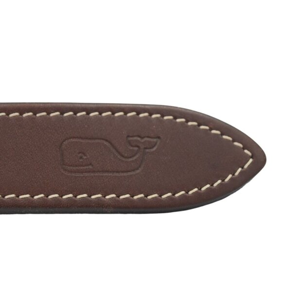 Vineyard Vines Shamrock Silk Canvas Club Belt Boys 26 Solid Brass Buckle - Picture 3 of 7